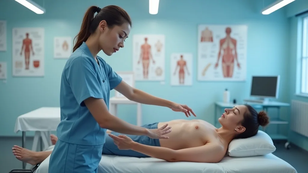 Physiotherapist delivering therapy treatment at a Calgary physiotherapy clinic